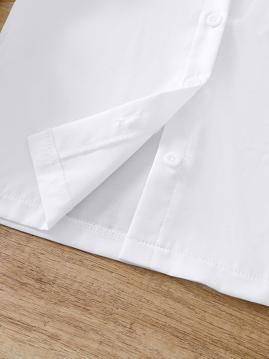 Solid Peter Pan Collar Buttoned Shirt