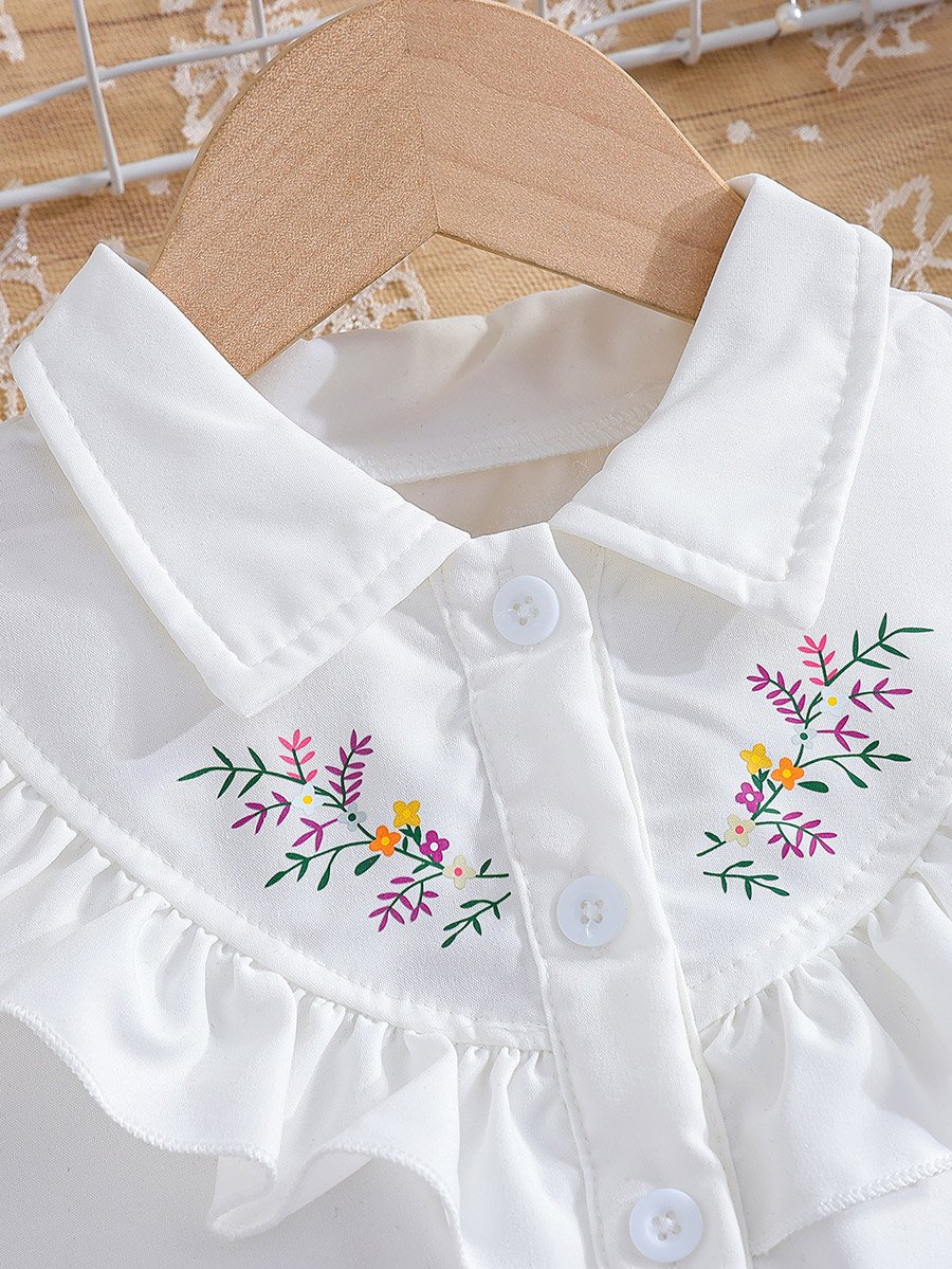 Ruffle Detail Belted Dress