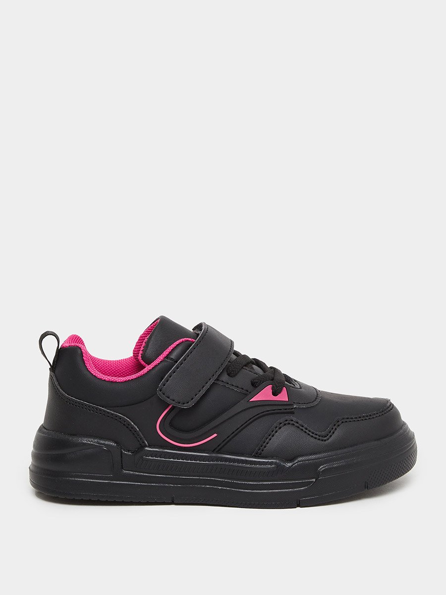 Panelled Sneakers with Hook and Loop Closure