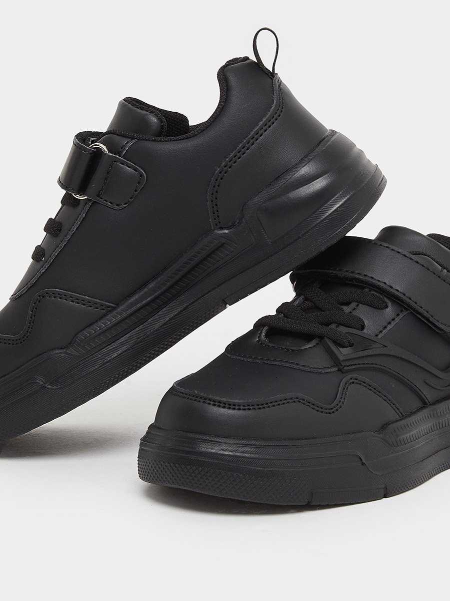Panelled Sneakers with Hook and Loop Closure