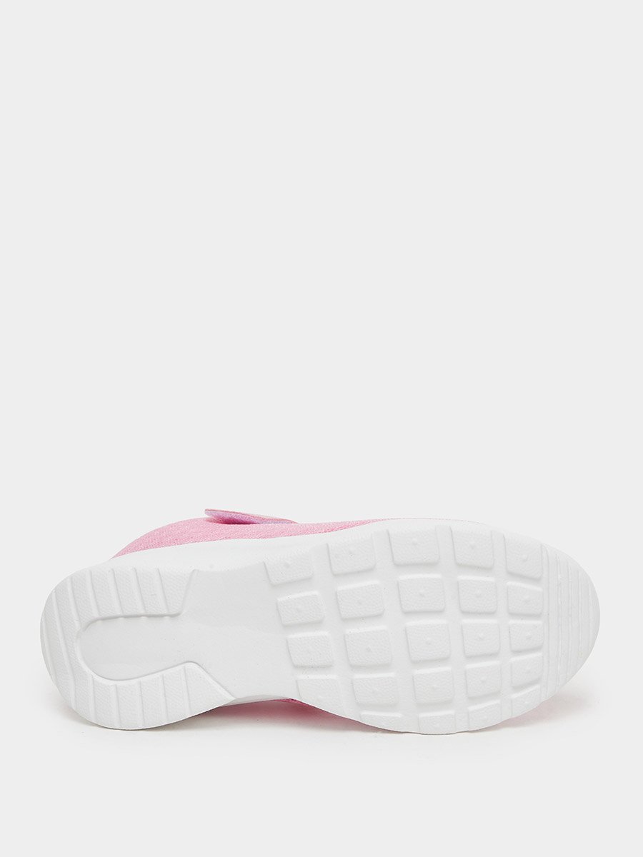 Girls Pink Textured Velcro Strap Sneakers