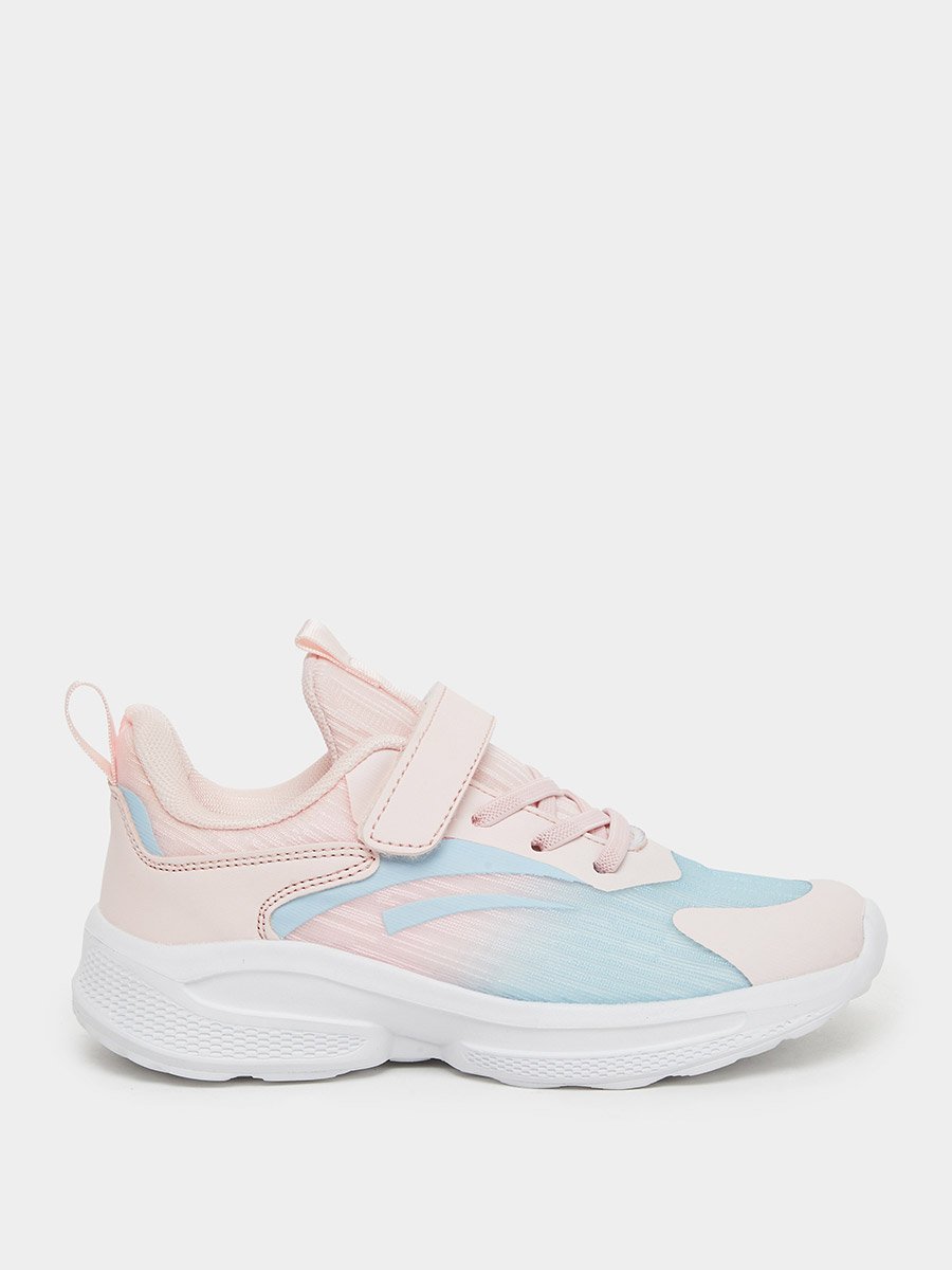 Girls Textured Sneakers with Hook and Loop