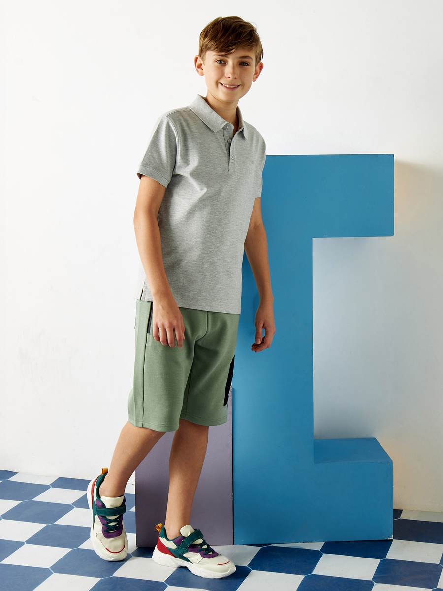 Plain BCI Cotton Polo T-Shirt with Short Sleeves