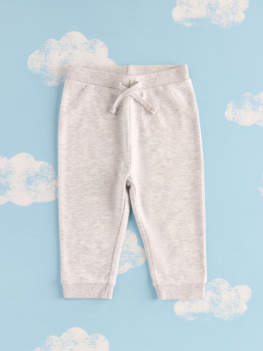 Plain Jog Pants with Slip Pockets and Elasticated Waistband