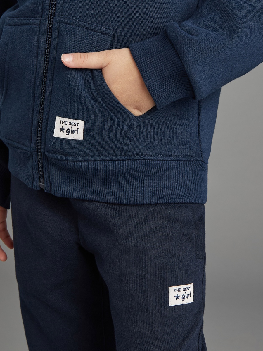 Typographic Print Anti-Pilling High-Rise Jog Pants with Pockets