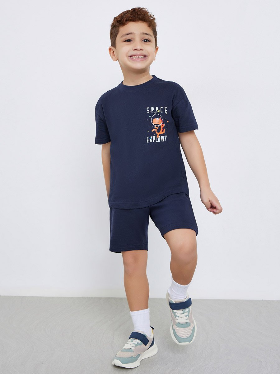 Boys Graphic Print T-Shirt and Shorts Set