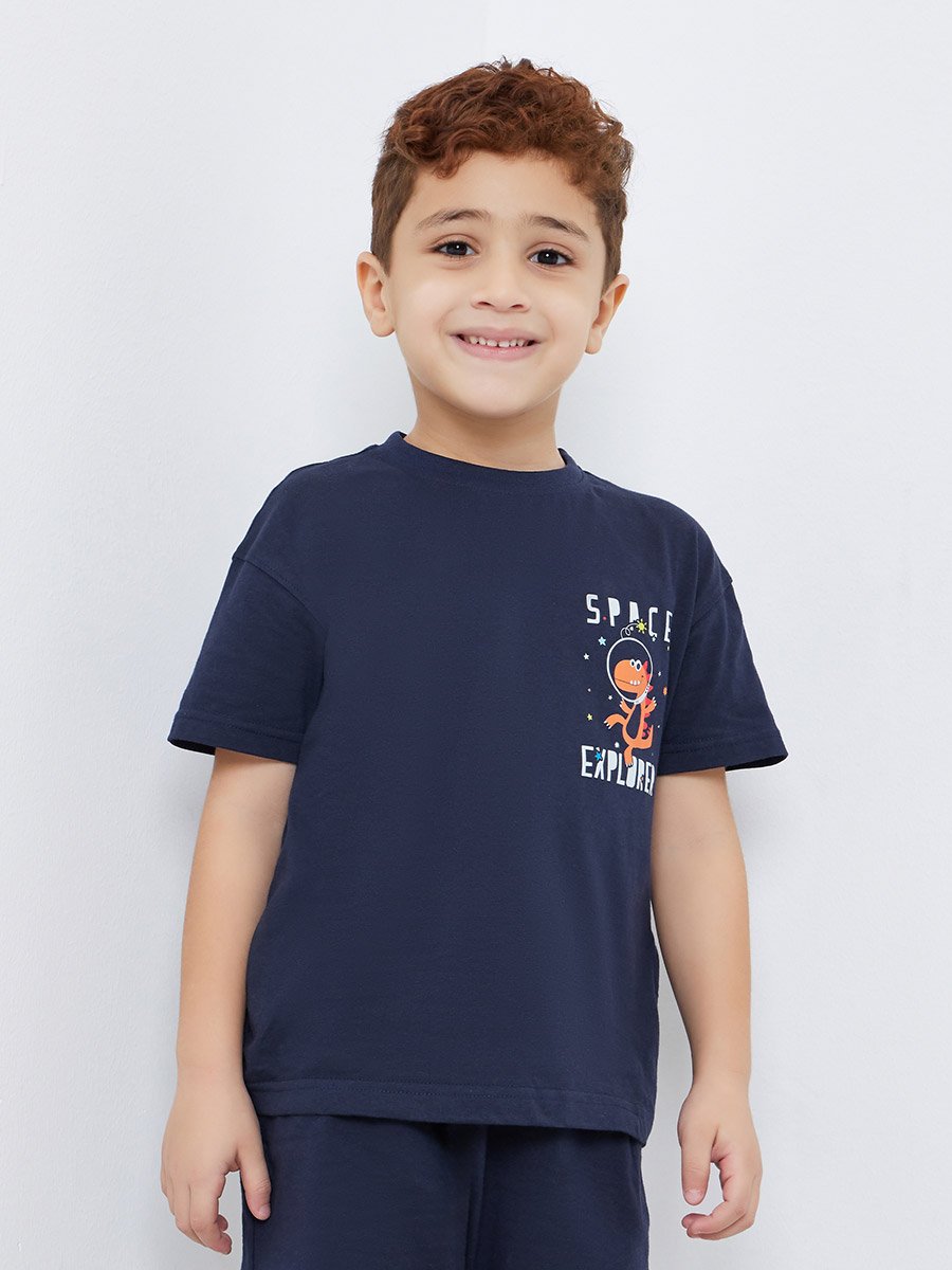 Boys Graphic Print T-Shirt and Shorts Set