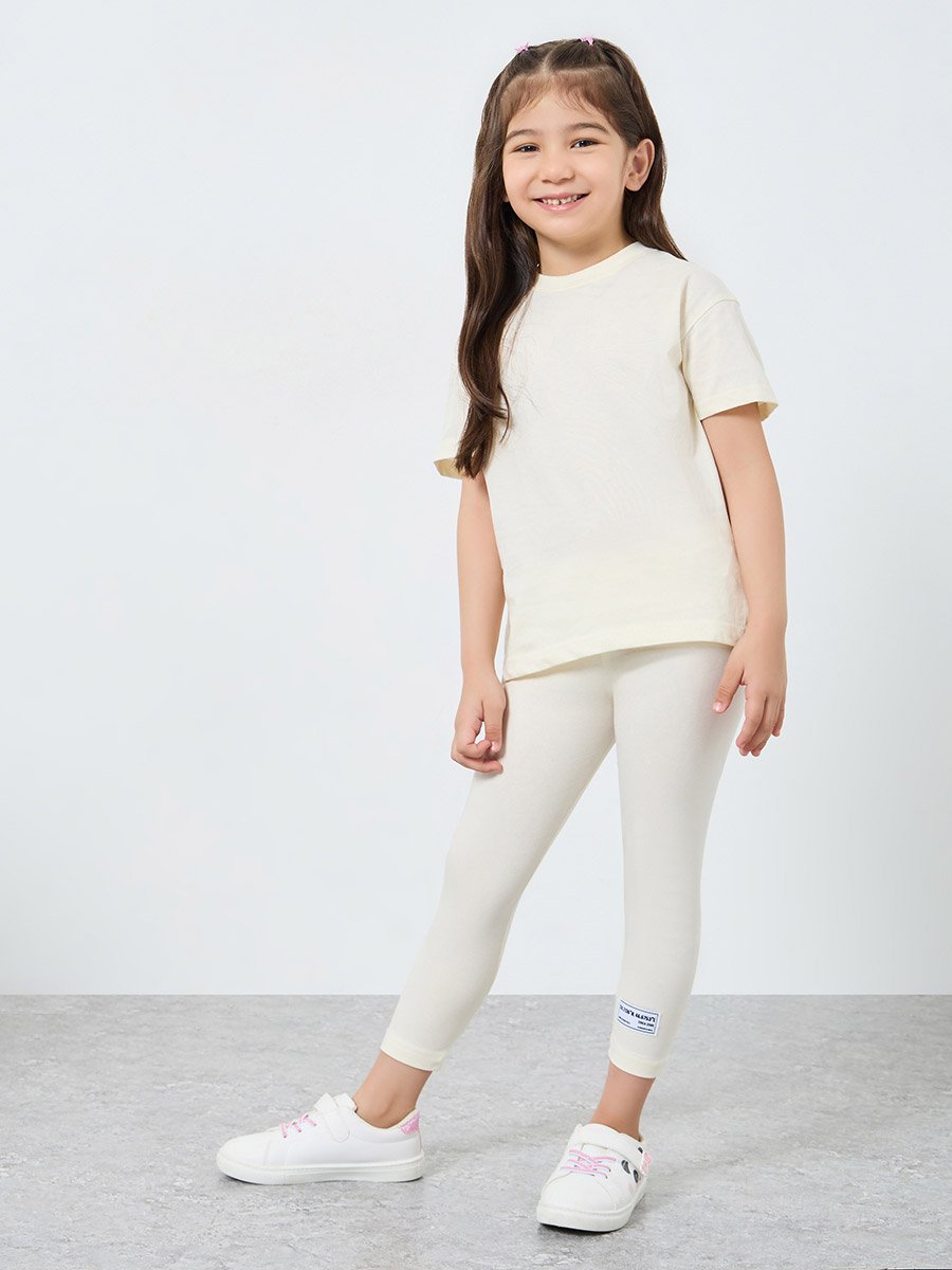 Slogan Print Oversized T-Shirt and Leggings Set