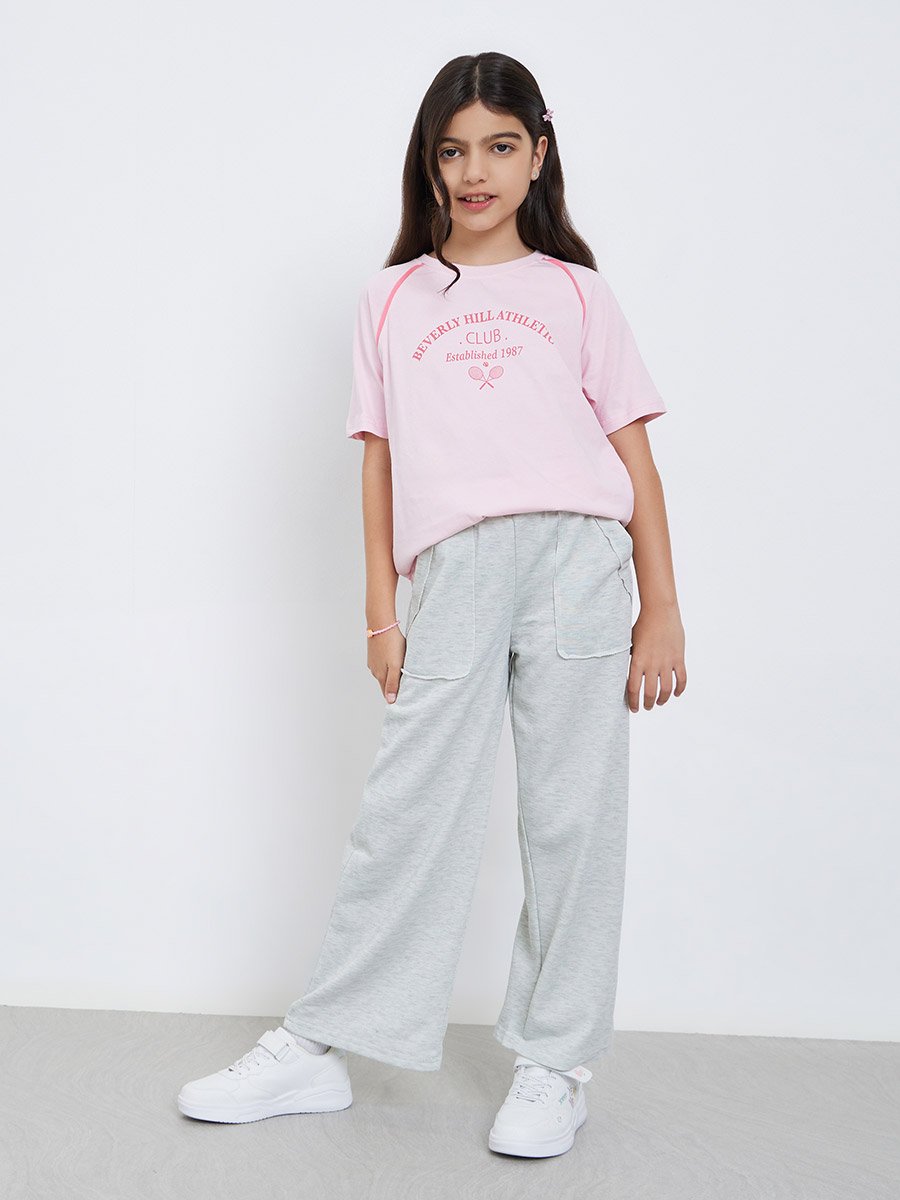 Teens Light Pink Raglan Sleeve T-Shirt