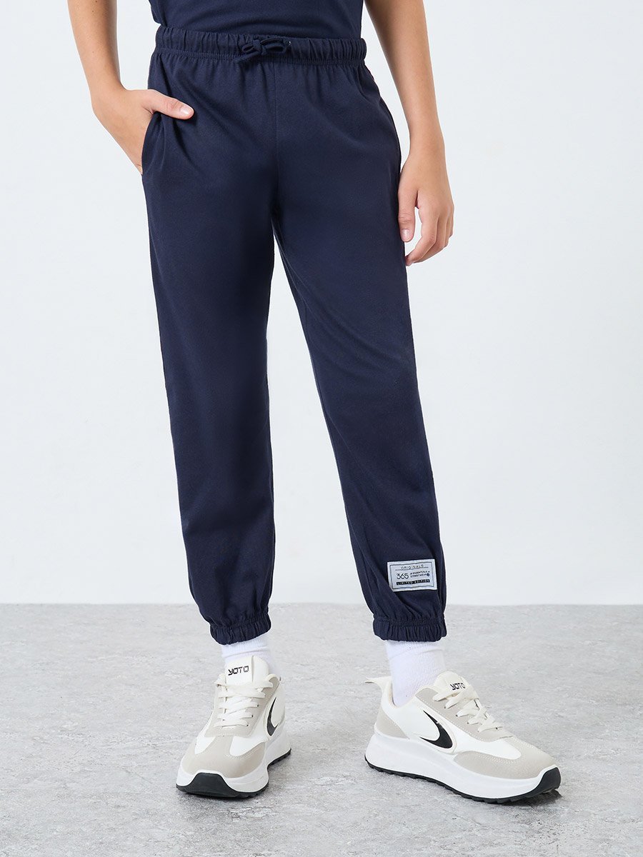 Teens Blue T-Shirt and Badge Detail Joggers Set