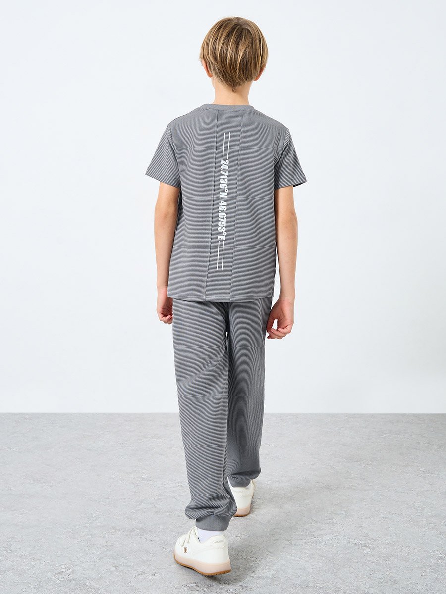 Teens Grey Cotton Blend T-Shirt and Joggers Set