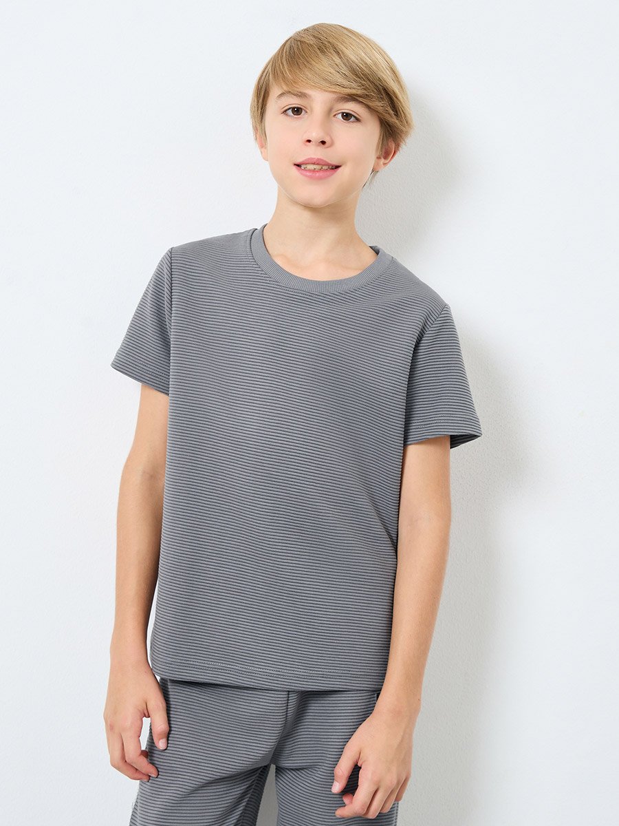 Teens Grey Cotton Blend T-Shirt and Joggers Set