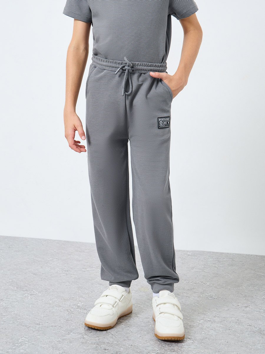 Teens Grey Cotton Blend T-Shirt and Joggers Set