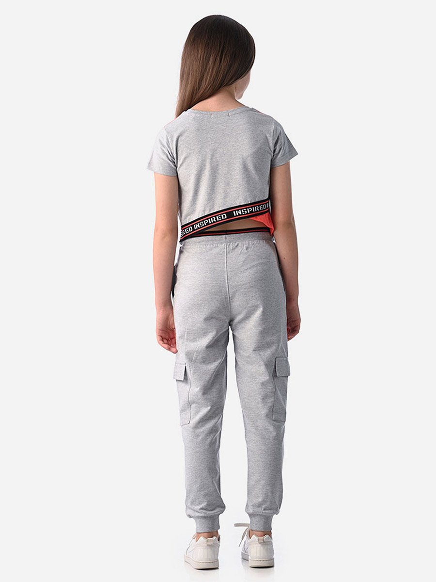 Slogan Print Round Neck T-Shirt and Joggers Set