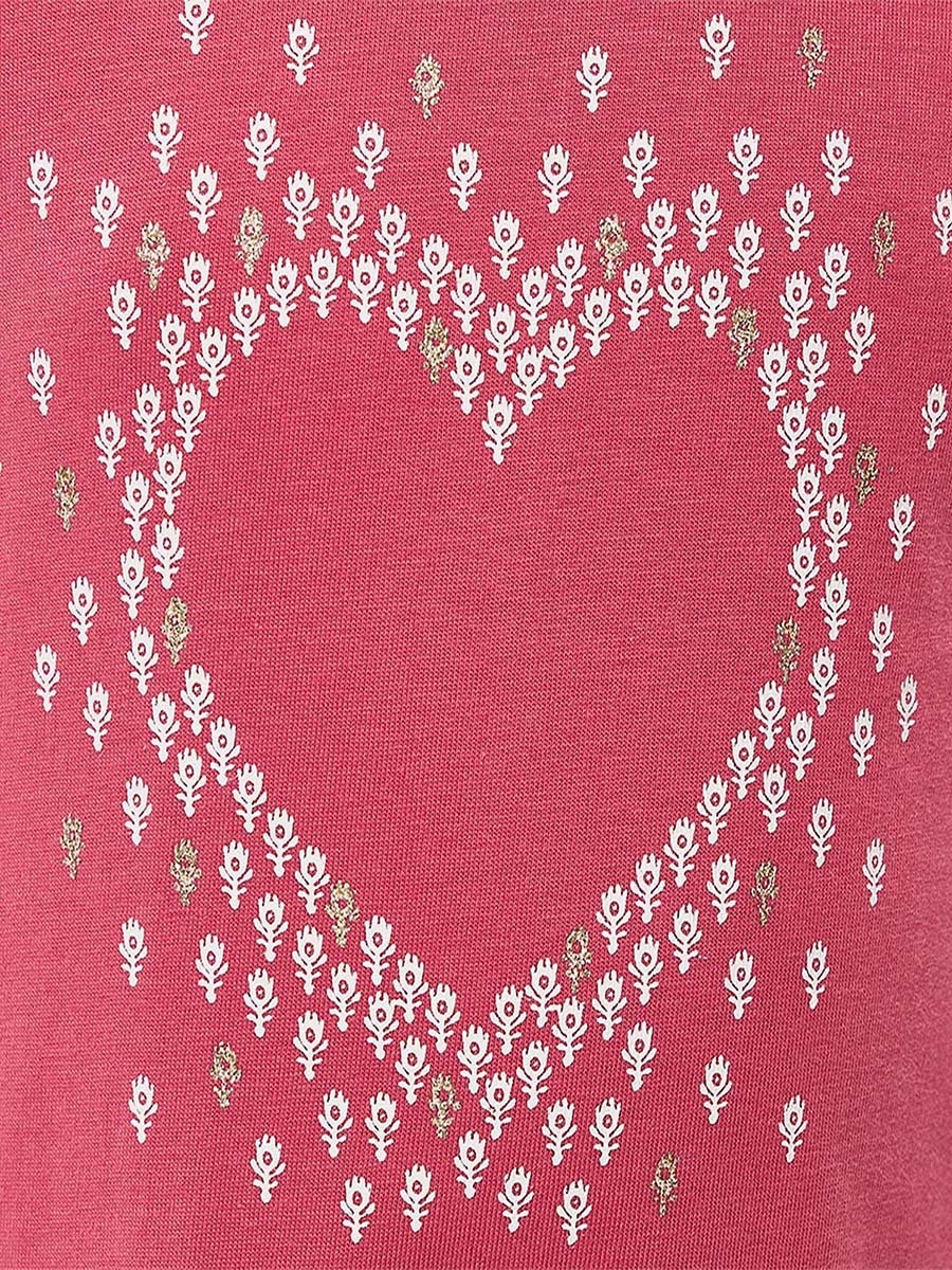 Heart Print Raglan Sleeve Nightdress
