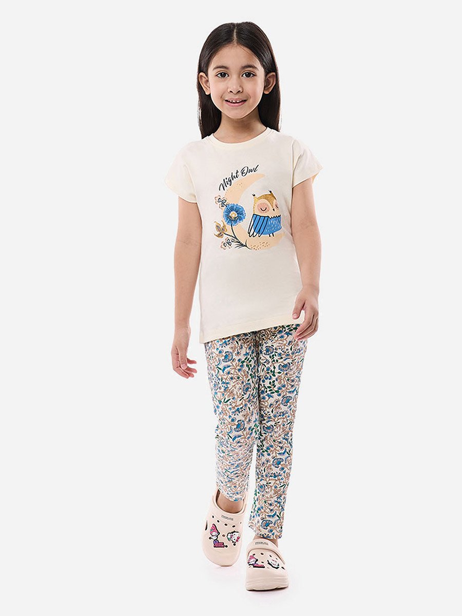Graphic Print Short Sleeve T-Shirt and Leggings Set