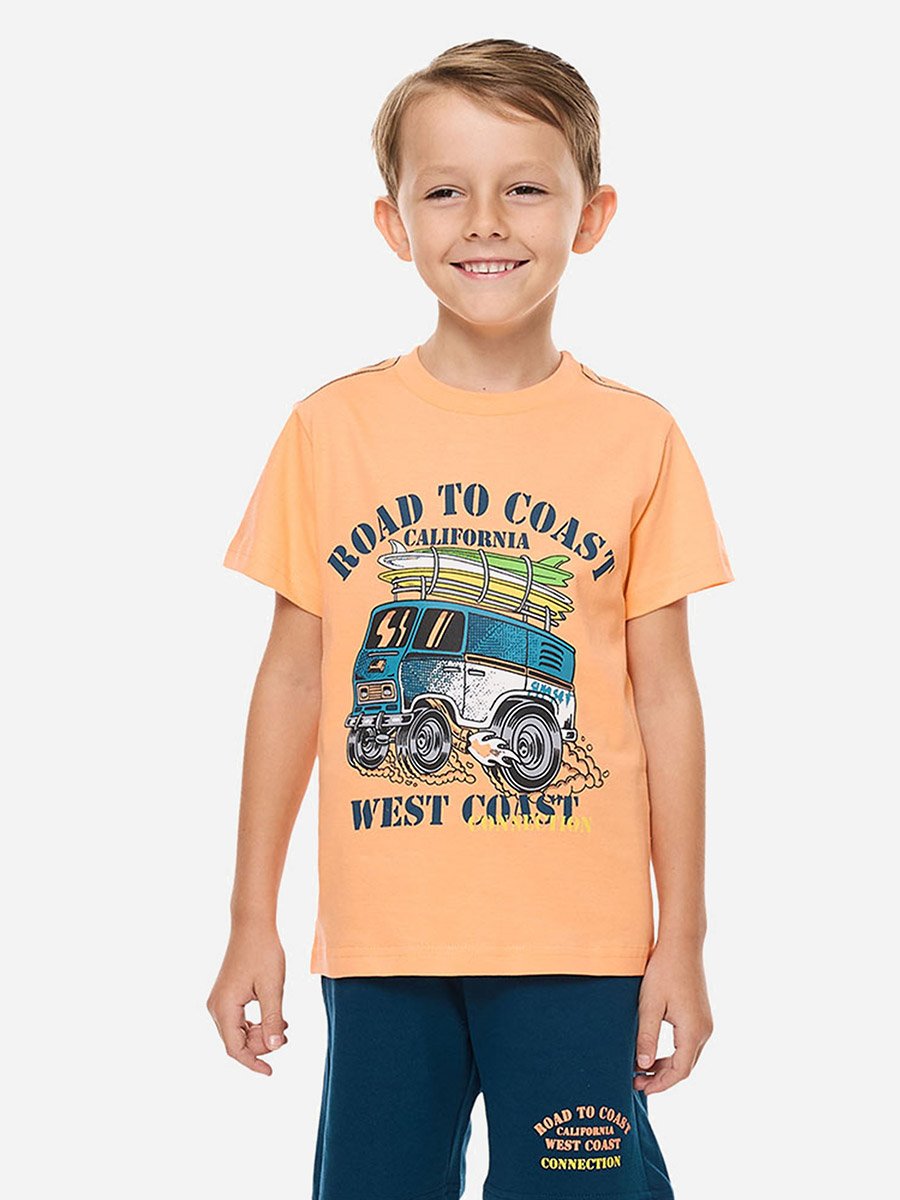 Road To Coast Graphic Print T-Shirt and Drawstring Shorts Set