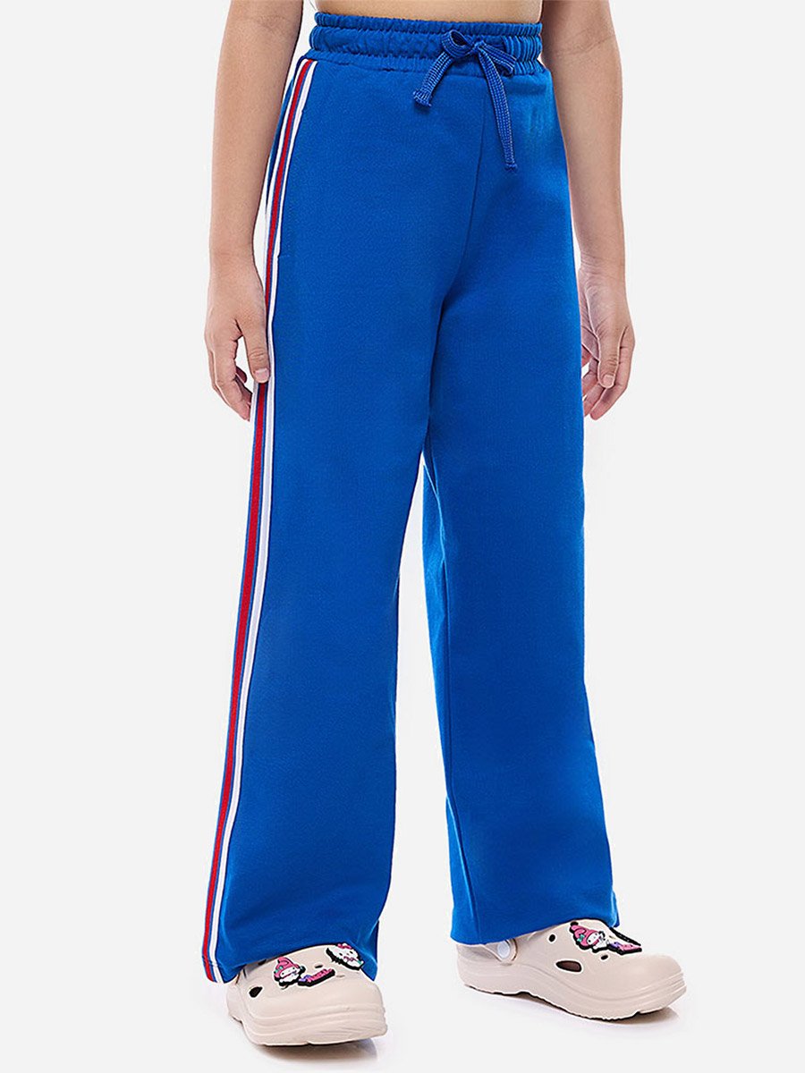 Slogan Print Knit Crop Top and Wide-Leg Pants Set