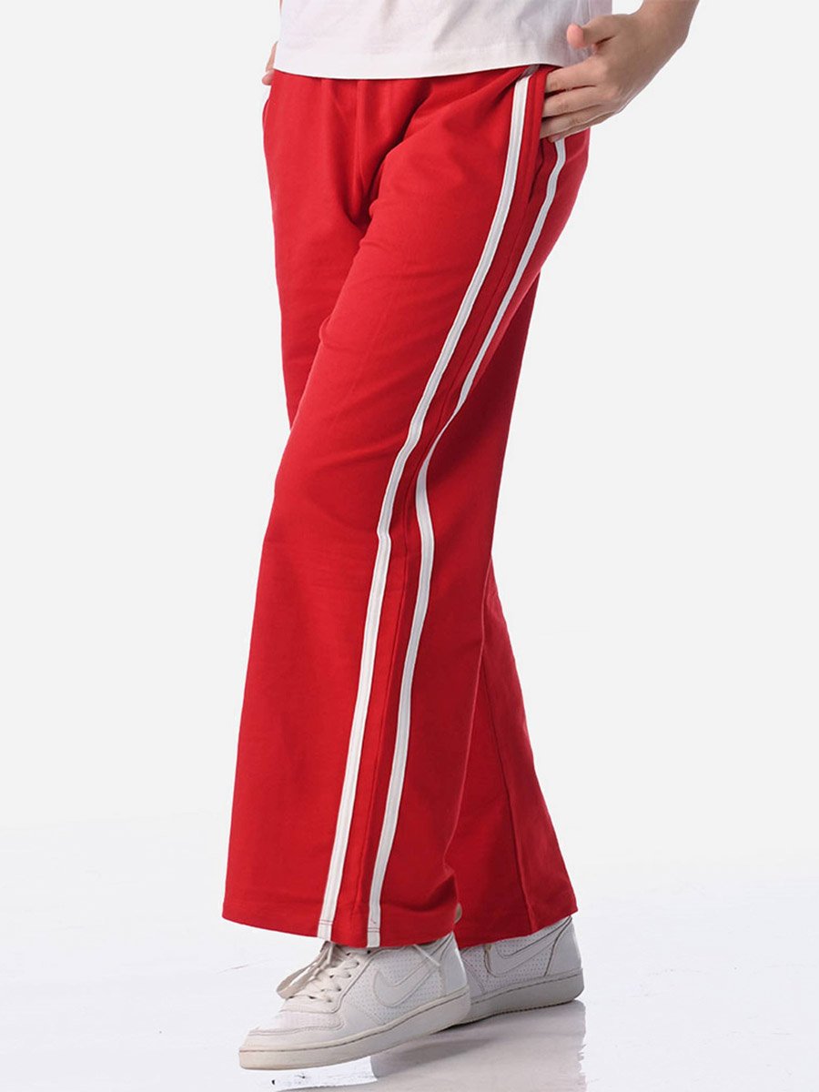Graphic Print Knit Crop Top and Wide-Leg Pants Set