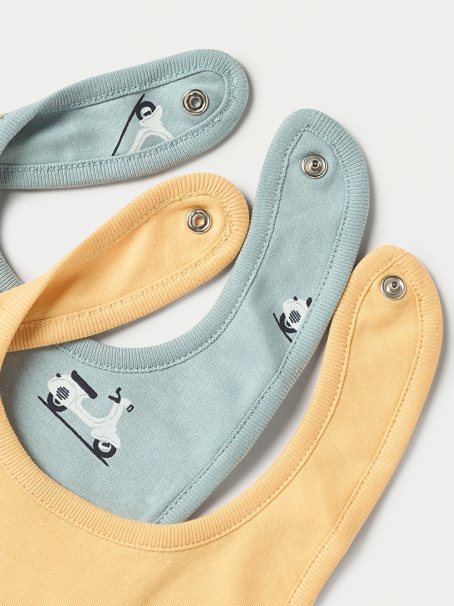Printed Bib with Button Closure - Set of 2
