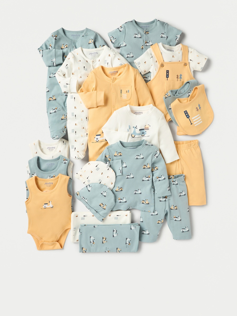 Printed Bib with Button Closure - Set of 2