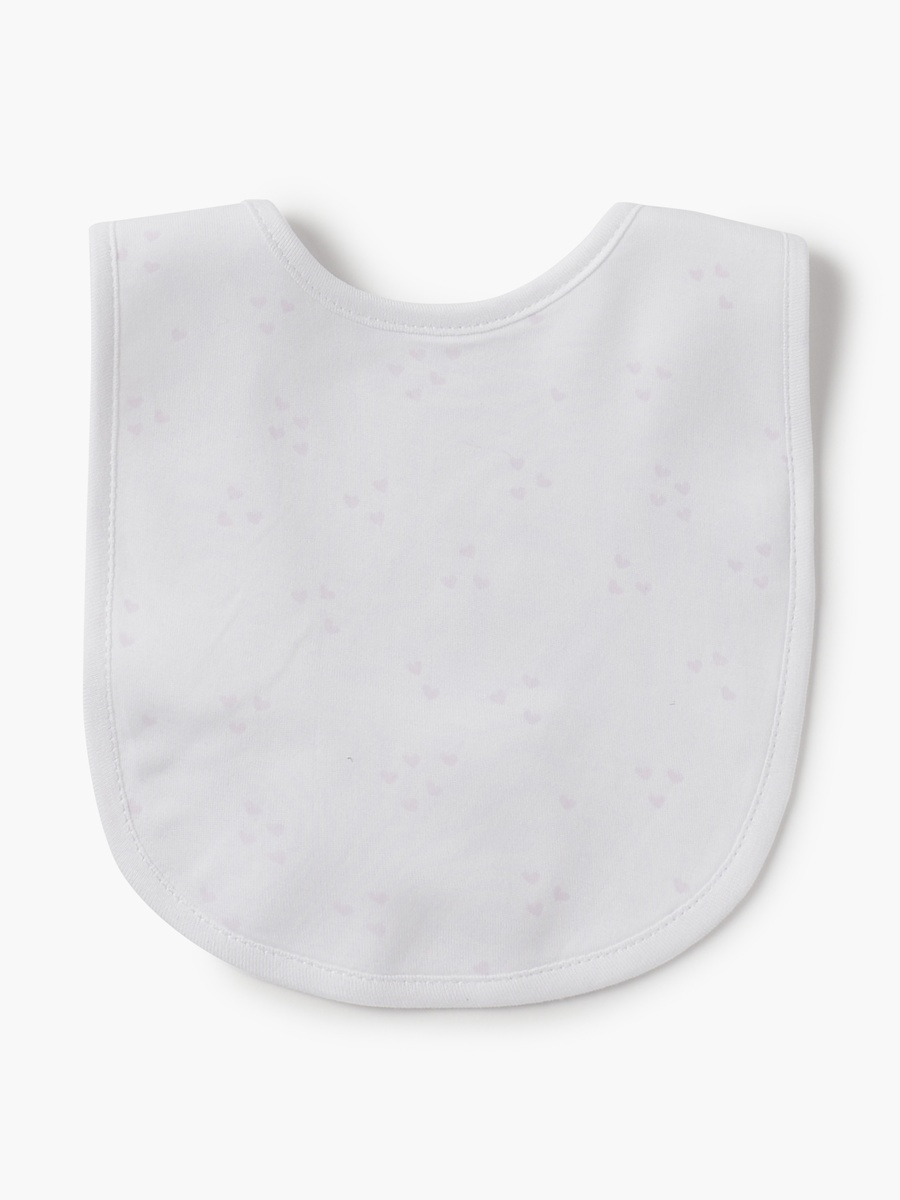 Heart Print Bib with Button Closure