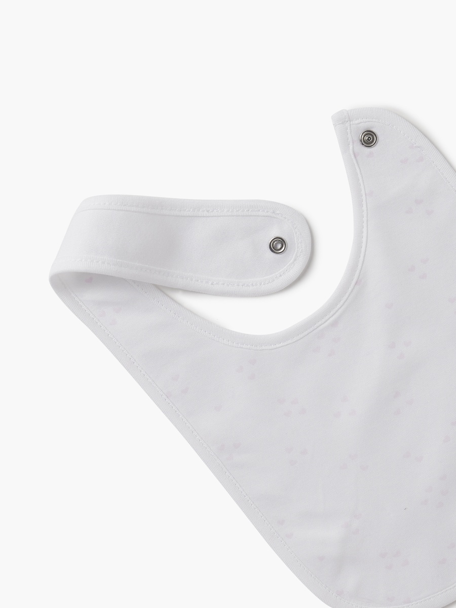 Heart Print Bib with Button Closure