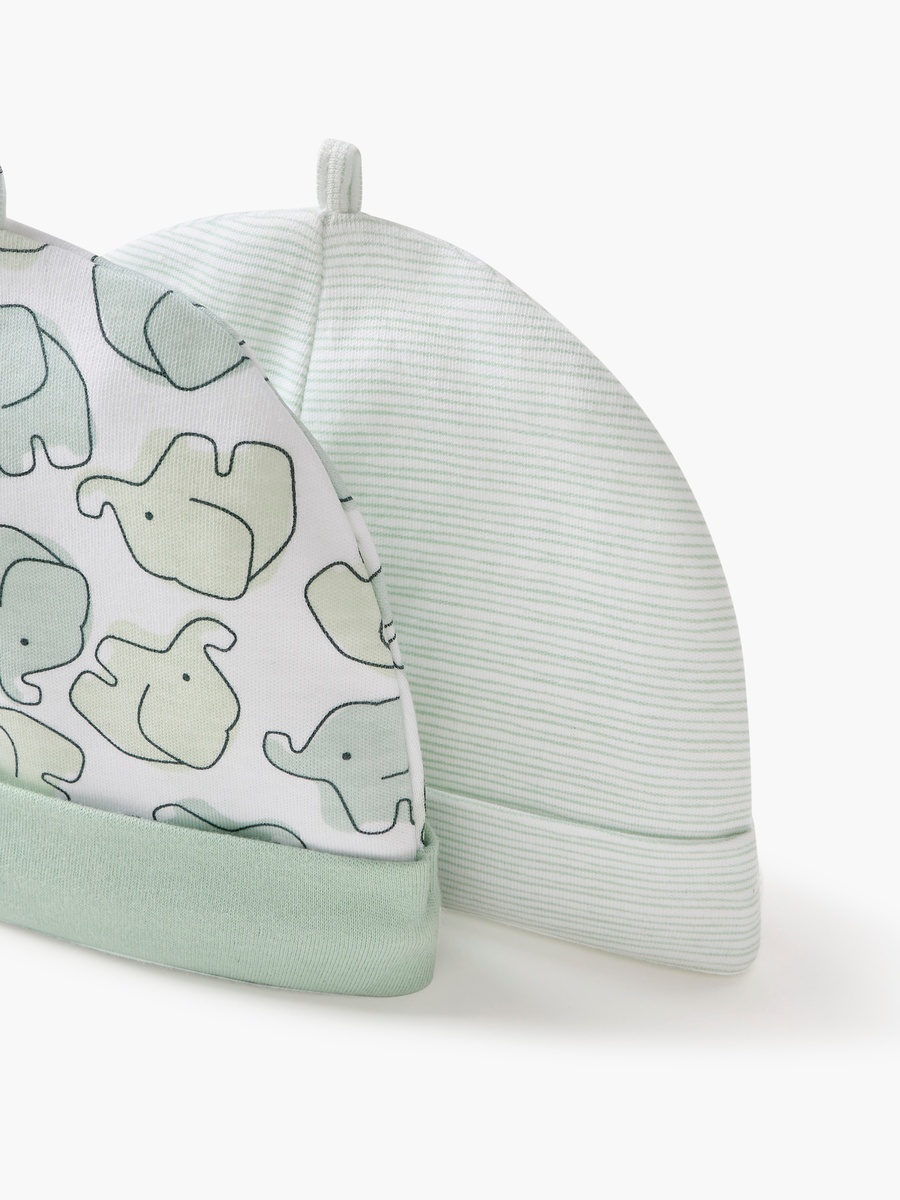 Printed Beanie Cap - Set of 2