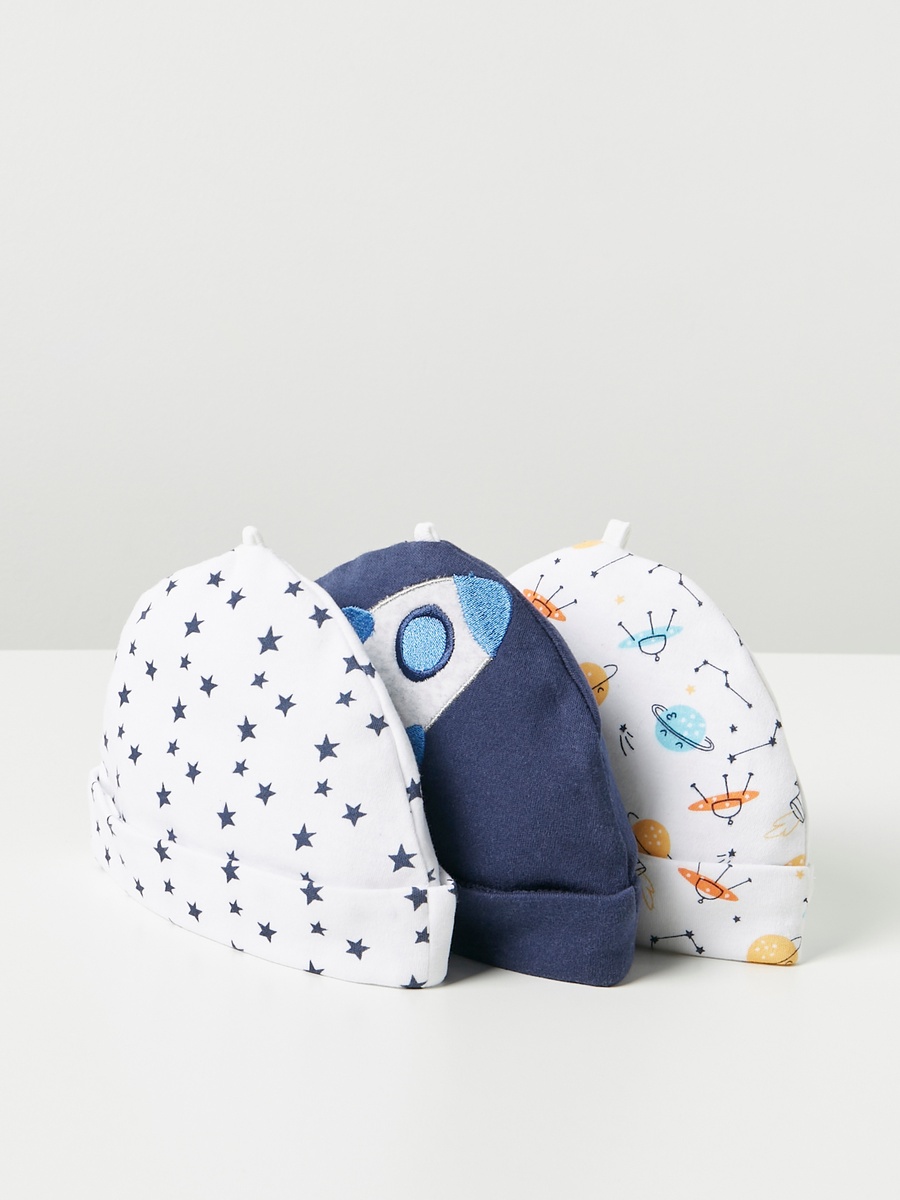 Assorted Cotton Beanie - Set of 3