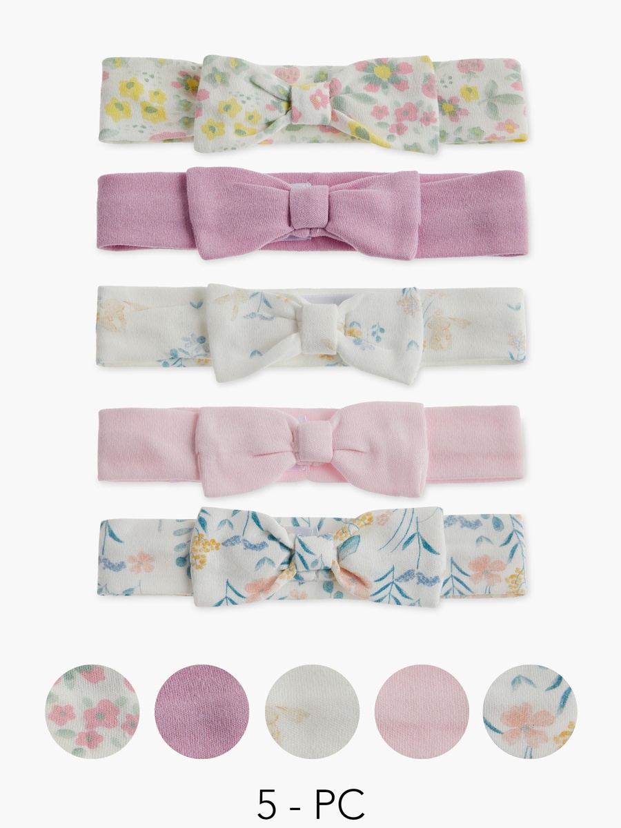 Bow Detail Headband - Set of 5