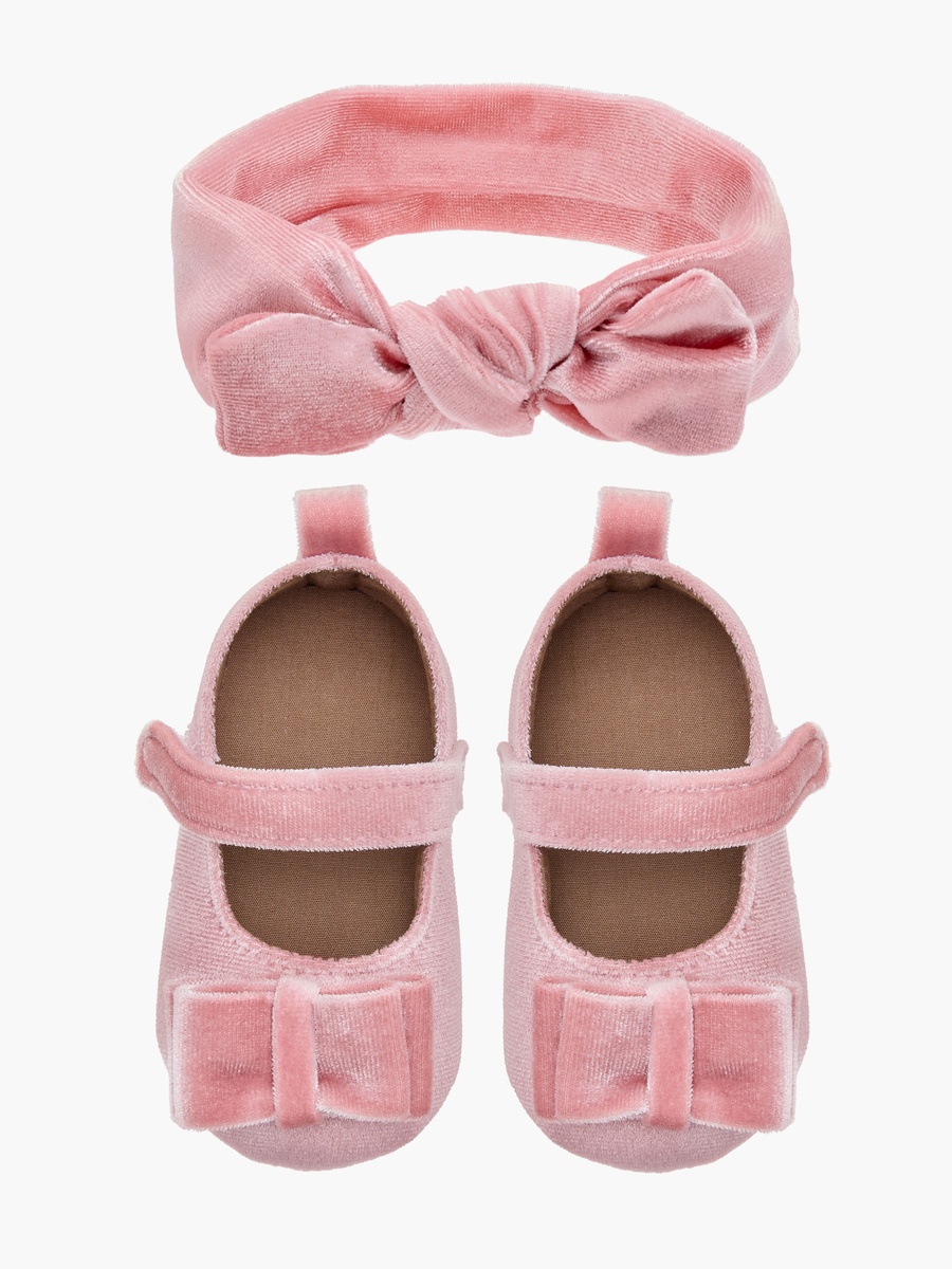 Bow Detail Booties and Headband Set