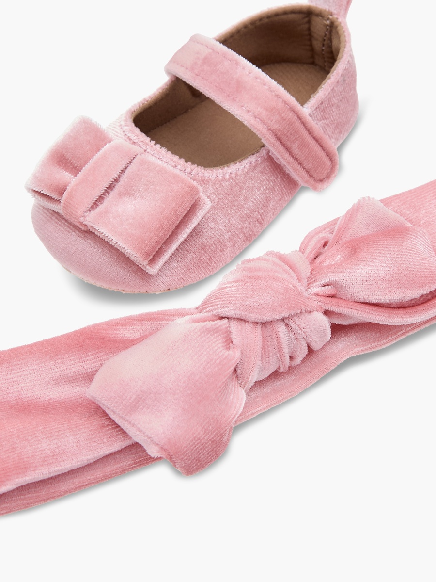 Bow Detail Booties and Headband Set