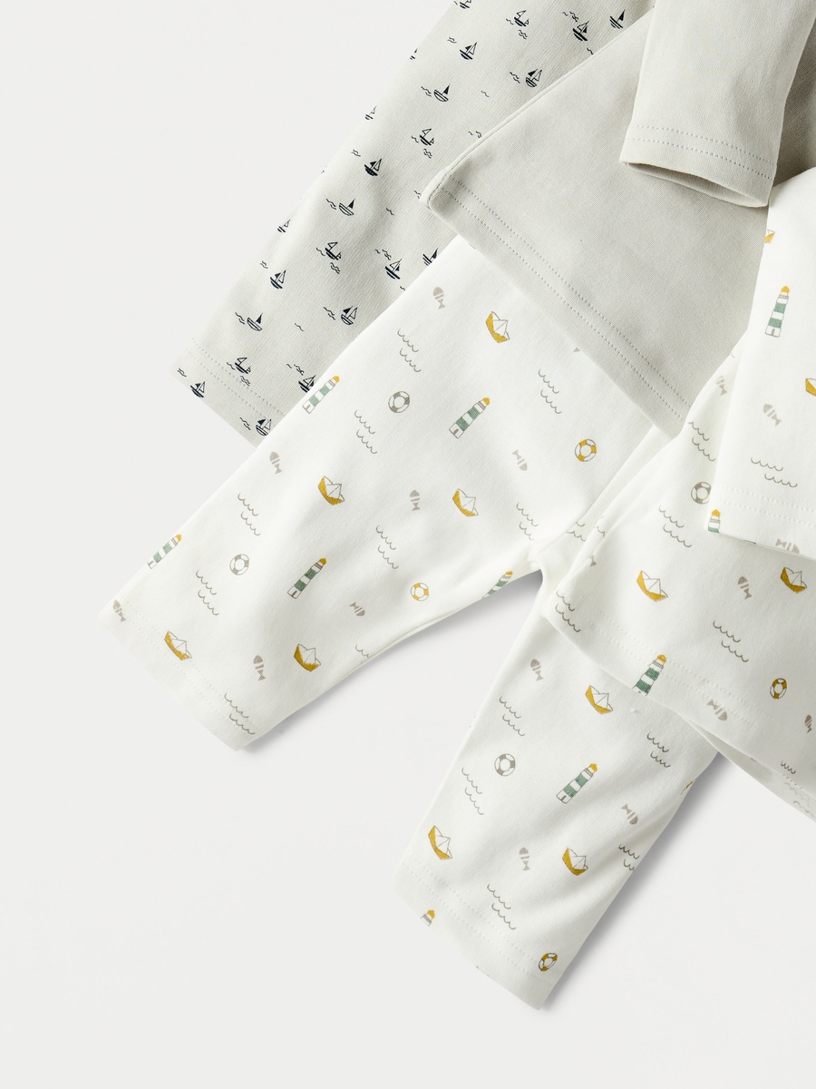Printed Long Sleeve T-Shirt and Elasticated Pyjama - Set of 2