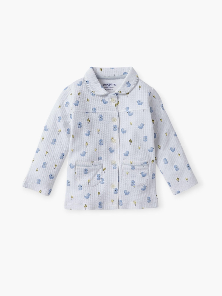 All-Over Bird Print Shirt and Pyjama Set