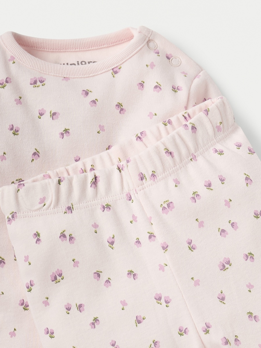 Floral Print Long Sleeves T-Shirt and Pyjama Set