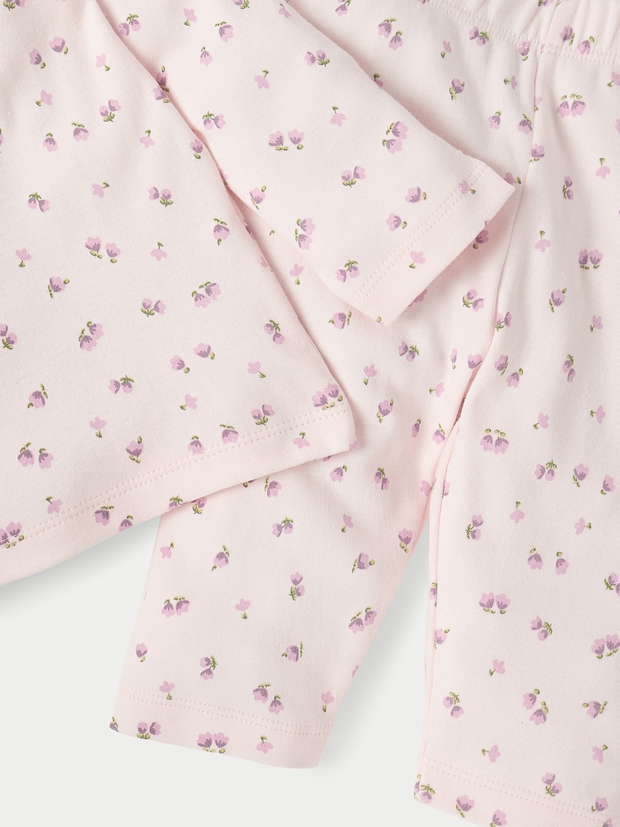 Floral Print Long Sleeves T-Shirt and Pyjama Set