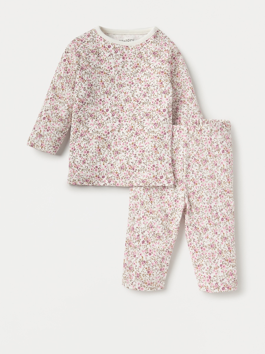 Floral Print Long Sleeves T-Shirt and Pyjama Set