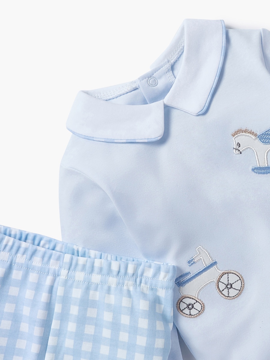 Embroidered Top and Pyjama Set