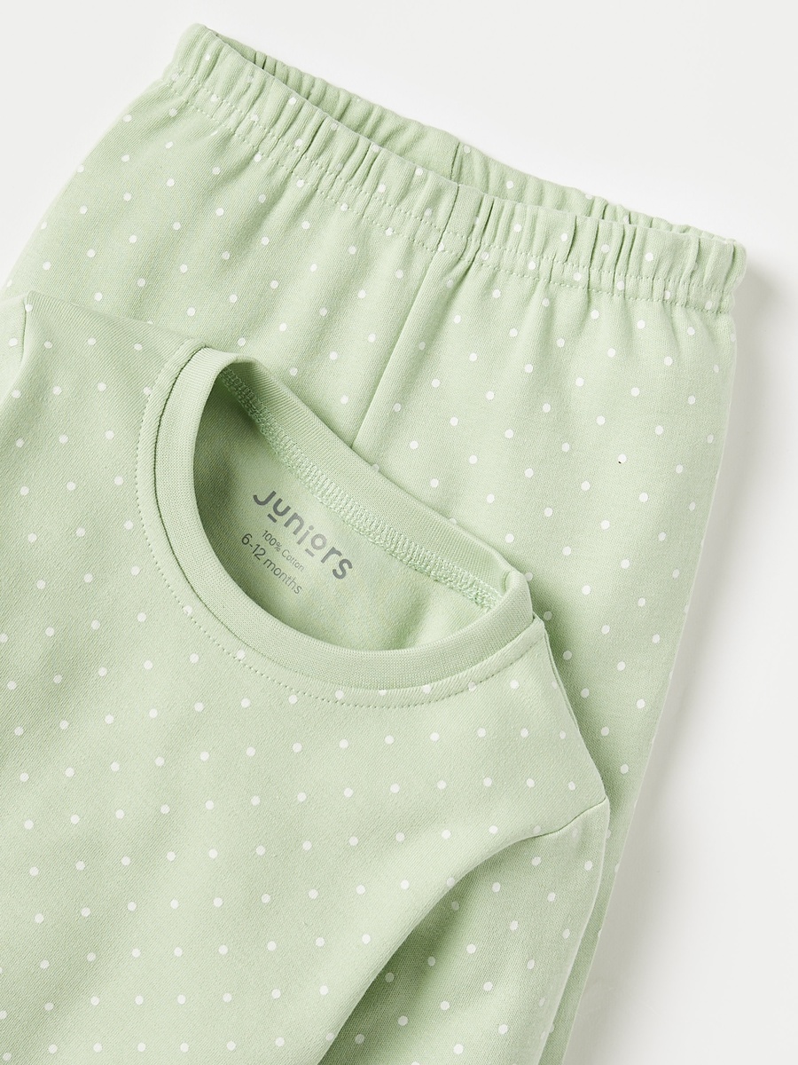 Polka Dot Print Long Sleeves T-Shirt and Pyjama Set