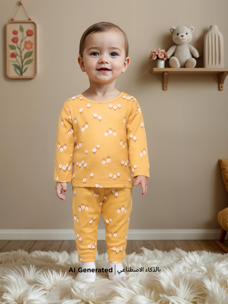 Floral Print T-Shirt and Pyjama Set