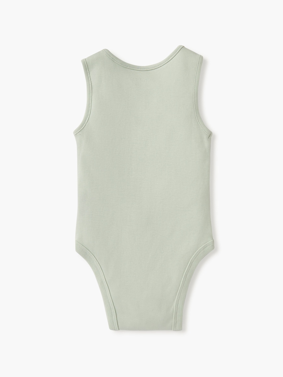 Solid Sleeveless Bodysuit with Snap Button Closure