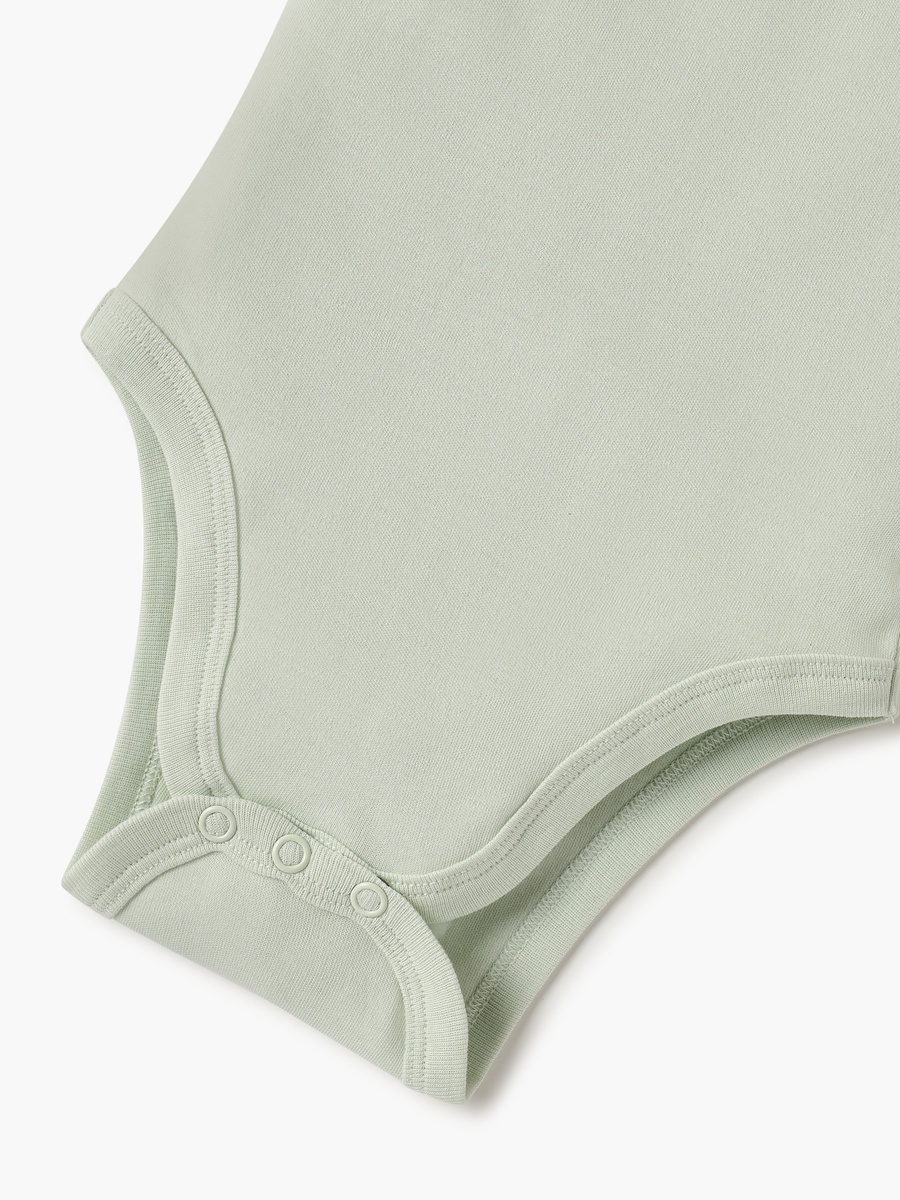 Solid Sleeveless Bodysuit with Snap Button Closure