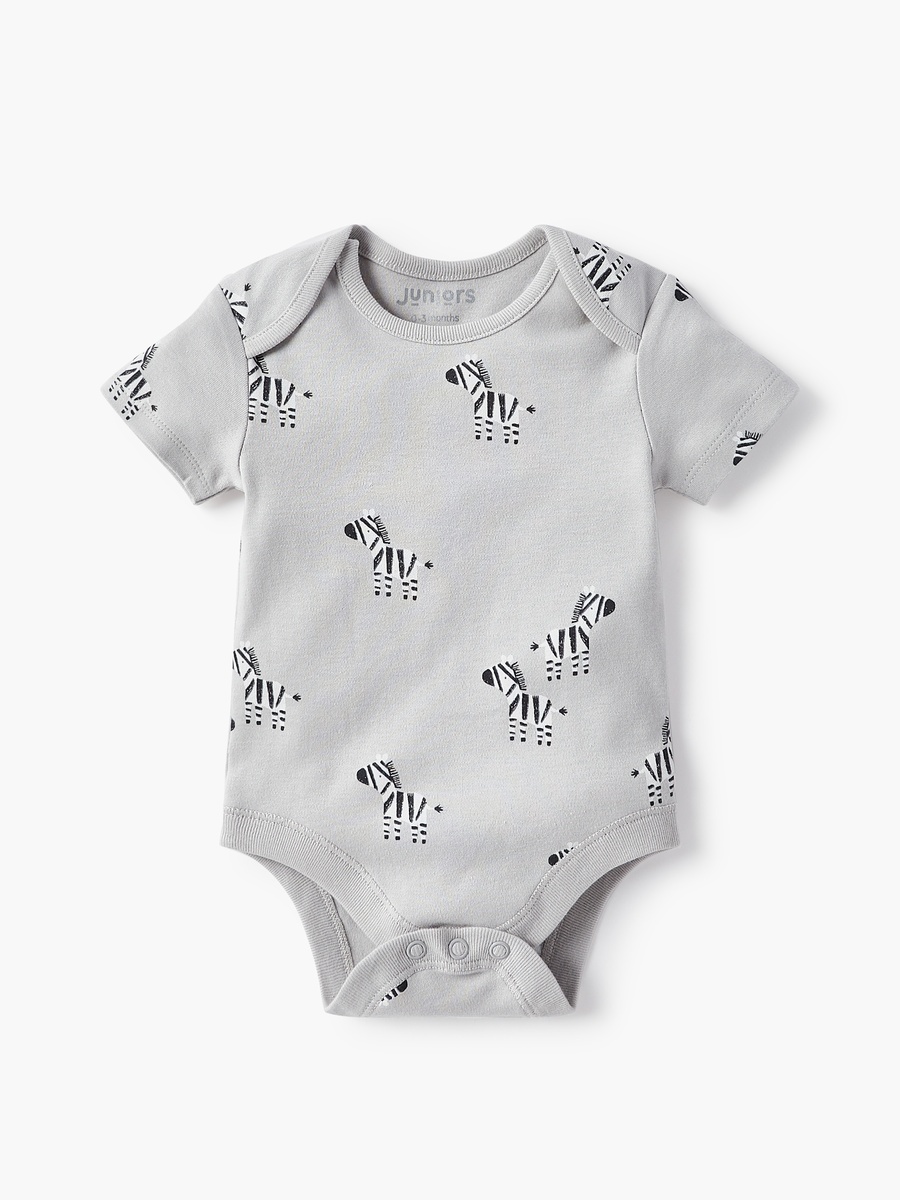 Animal Print Envelope Neck Bodysuit with Button Closure - Set of 3