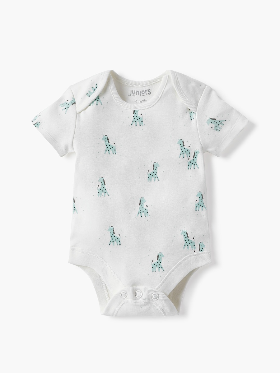 Animal Print Envelope Neck Bodysuit with Button Closure - Set of 3