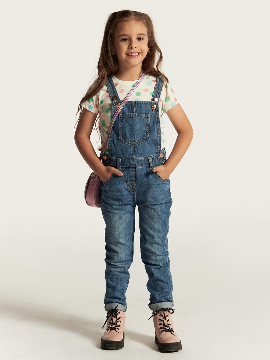 Solid Dungarees with Pockets