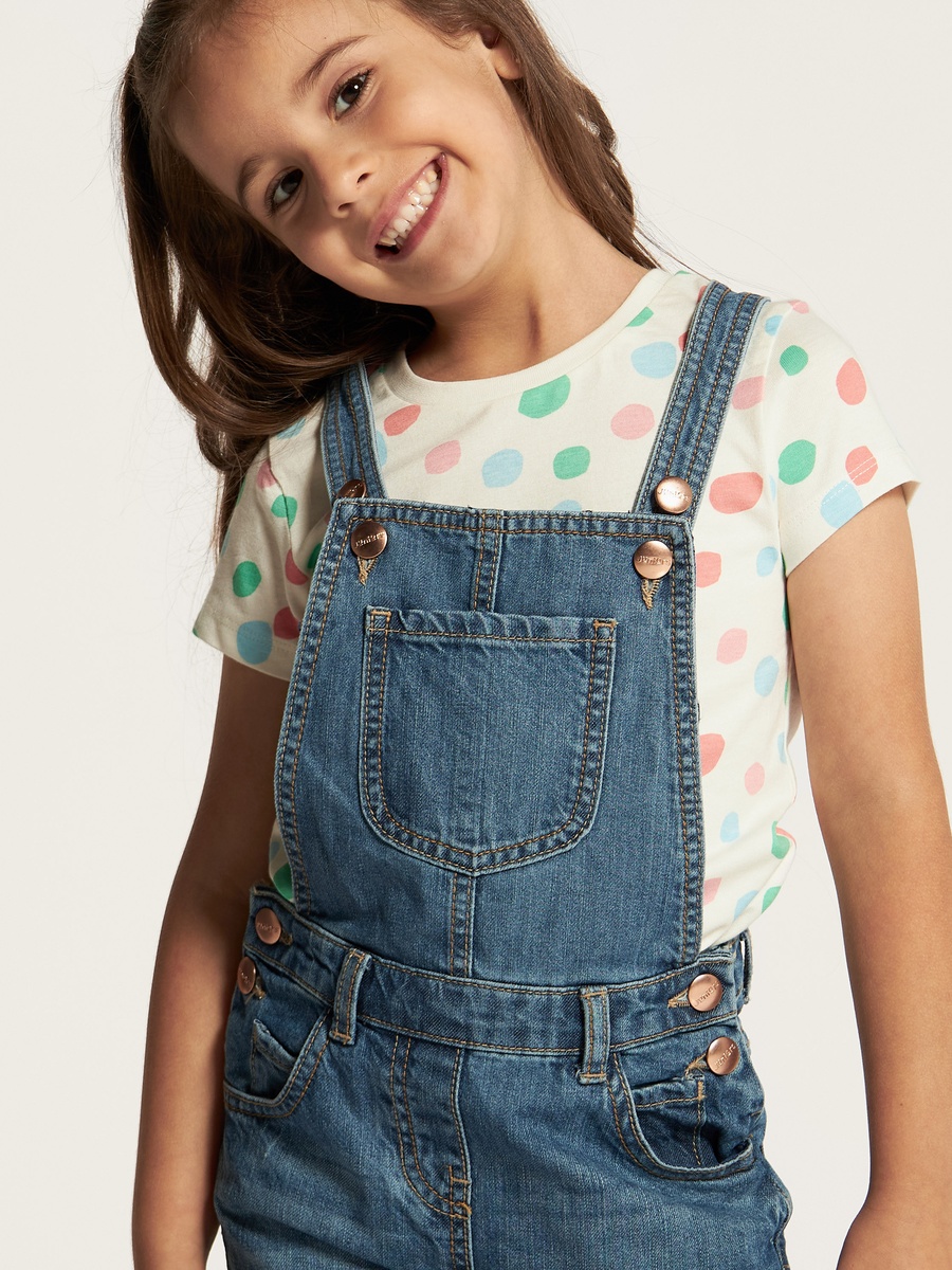 Solid Dungarees with Pockets
