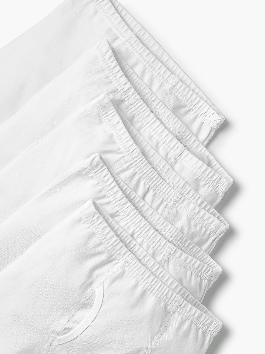 Solid Boxers with Elasticised Waistband - Set of 5