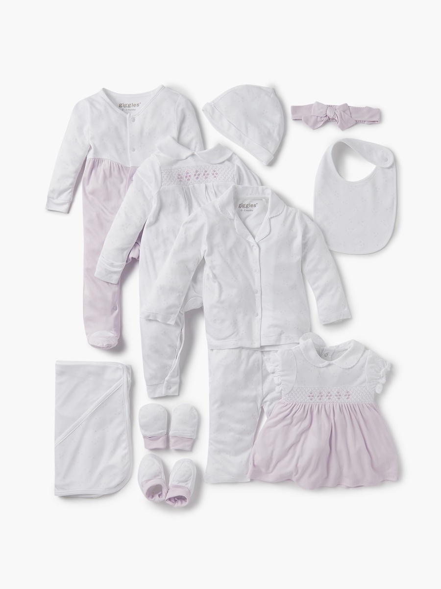 Heart Print Sleepsuit with Long Sleeves and Button Closure