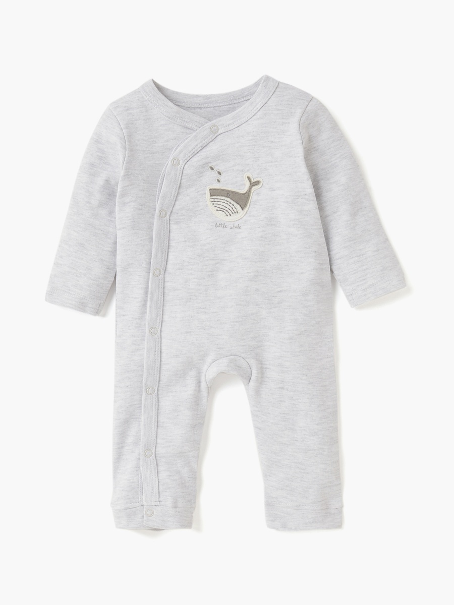 Printed Sleepsuit with Long Sleeves and Button Closure - Set of 3