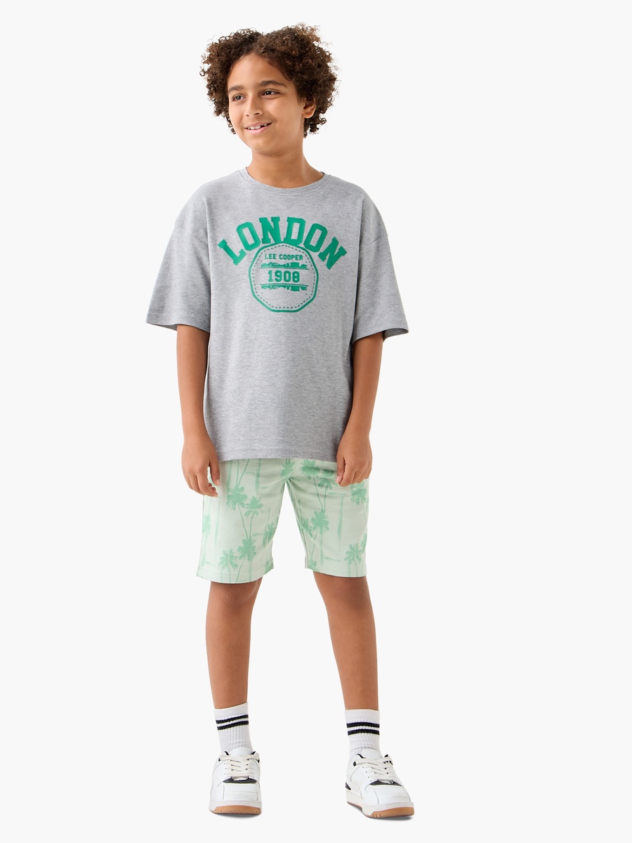 Tree Print Shorts with Pockets and Drawstring Closure